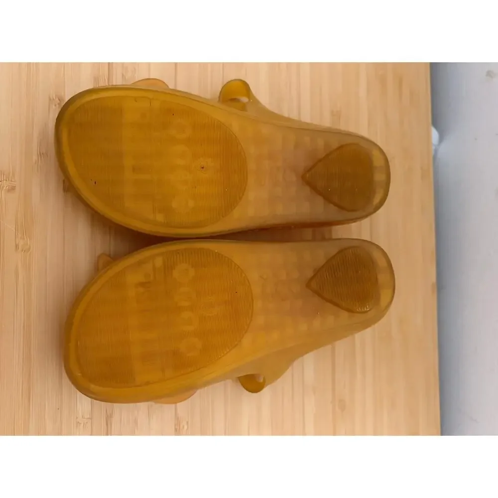 Mini Melissa Shark Jelly Mary Jane Shoes Yellow Pink Girls Size 10 Toddler